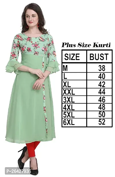 Women Plus Size A-Line Crepe Kurti-thumb0