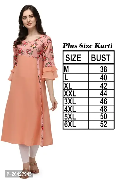 Women Plus Size A-Line Crepe Kurti-thumb0