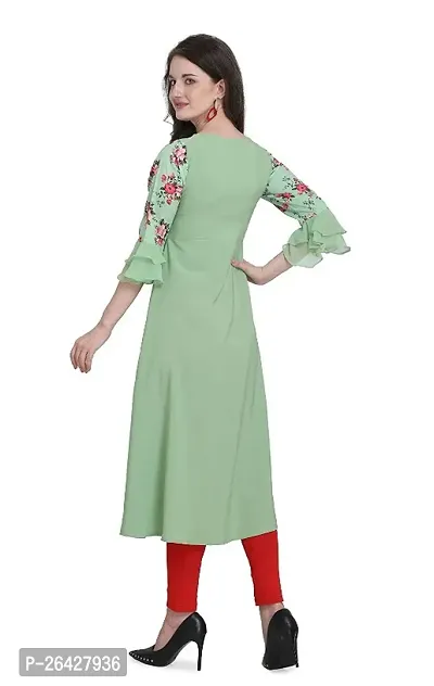 Women Plus Size A-Line Crepe Kurti-thumb2