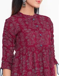 R S Creation Women's Rayon Embroidered Regular Fit Tops (Large, Maroon)-thumb1