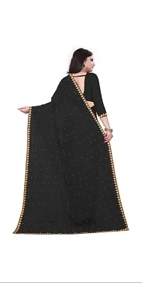 Classic Georgette Lace Work Saree with Blouse piece-thumb1