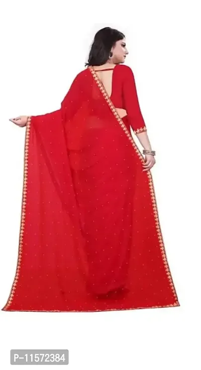Classic Georgette Lace Work Saree with Blouse piece-thumb4