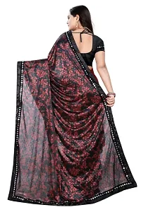 Beautiful Lycra Lace work Ruffle Saree with Blouse piece-thumb1