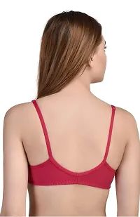 Front Open Cotton Bra Pink Color-thumb1
