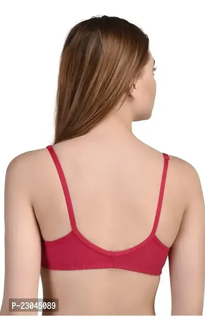 Front Open Cotton Bra Pink Color-thumb2