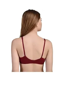 Front Open Cotton Bra Maroon Color-thumb2