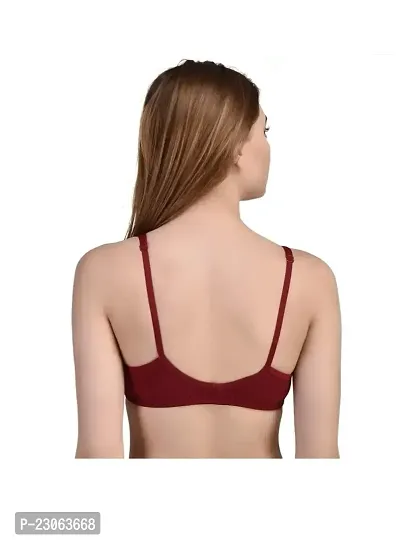 Front Open Cotton Bra Maroon Color-thumb3