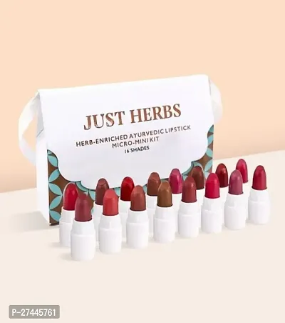 Just Herbs Herb-Enriched Ayurvedic Lipstick Micro-Mini Kit 16 Shades-thumb0