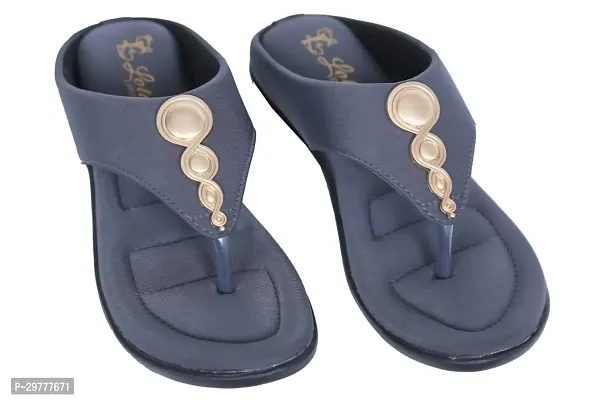 Women Grey Flats Sandal Navy Blue Canvas Sandals