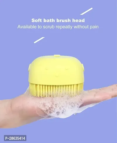 Beauty Hub Silicone Massage Bath Body Brush Soft Bristle with Shampoo Dispenser (Multicolor)-thumb5