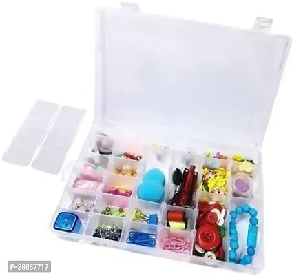 Beauty Hub 36 Grids Clear Plastic Organizer Jewelry Storage Box with Adjustable Dividers, Transparent Organizer Box for Earring,Makeup-thumb5