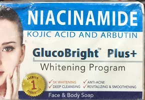 Beauty Hub Niacinamide Kojic Acid Arbutin Gluco Bright Plus + Whitening Program. 5 ? Whitening, Anti -Acne Deep Cleansing, Revitalizing And Smoothening Soap.-thumb1