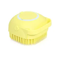 Beauty Hub Silicone Massage Bath Body Brush Soft Bristle with Shampoo Dispenser (Multicolor)-thumb2