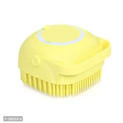 Beauty Hub Silicone Massage Bath Body Brush Soft Bristle with Shampoo Dispenser (Multicolor)-thumb3