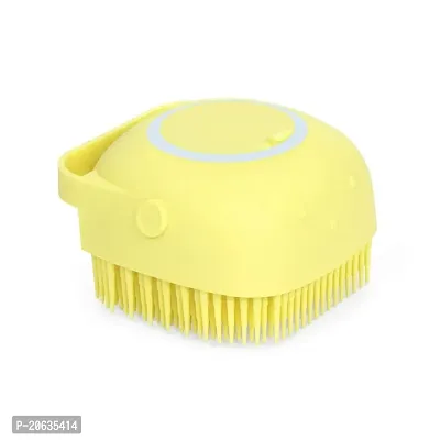 Beauty Hub Silicone Massage Bath Body Brush Soft Bristle with Shampoo Dispenser (Multicolor)