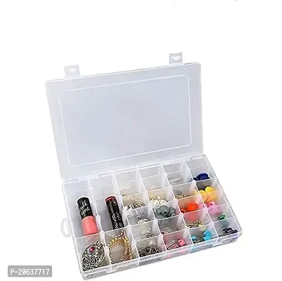 Beauty Hub 36 Grids Clear Plastic Organizer Jewelry Storage Box with Adjustable Dividers, Transparent Organizer Box for Earring,Makeup-thumb4