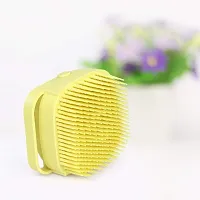 Beauty Hub Silicone Massage Bath Body Brush Soft Bristle with Shampoo Dispenser (Multicolor)-thumb3