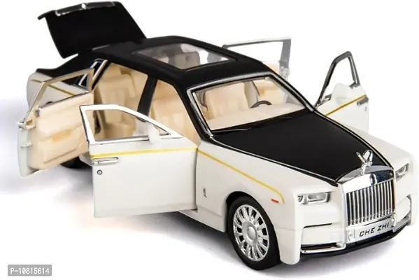 Trade World Alloy Metal Pull Back Die-cast Car || Diecast Pullback Toy car with Openable Doors  Light, Music Boys Gifts Toys for Kids (Rolls Royce Phantom)-thumb0