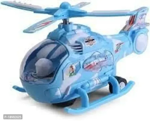 Battery Operated Helicopter Airplane Toy for Kids| Boys| Girls with Lights  Music, (Blue, Pack of: 1)-thumb0