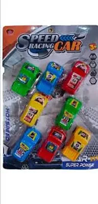 Cars Pull Push Forward Backward Heavy Plastic Childrens Gift Pack of 12 Cars (Multi Color)-thumb1