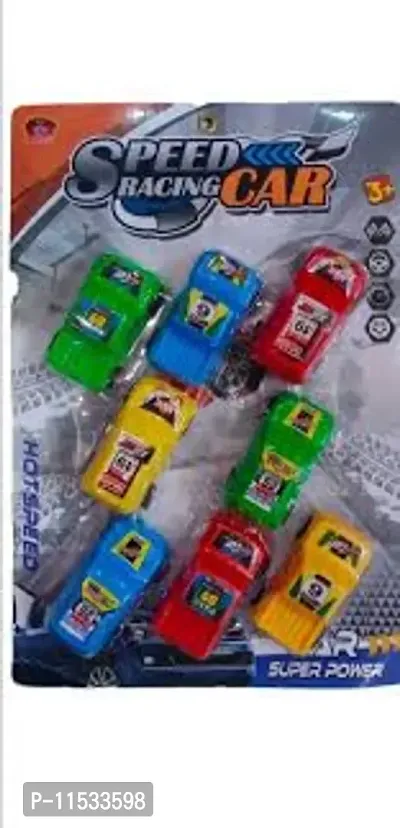 Cars Pull Push Forward Backward Heavy Plastic Childrens Gift Pack of 12 Cars (Multi Color)-thumb2