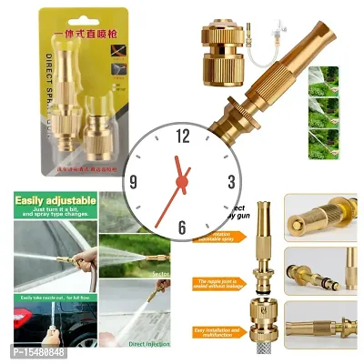 Adjustable Pure-BRASS Water Spray Nozzle 1/2rdquo;, Brass Fitting Set, for Hand Watering Garden Plants Lawn Washing Cars and Showering Pets Fittings.-thumb0