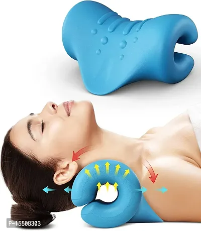 Neck And Shoulder Relaxer Cervical Stretcher Neck Traction Device For Neck Support For Pain  Neck Hump Corrector For Women Massage Relaxer Acupressure Chiropractic Pillow-thumb0