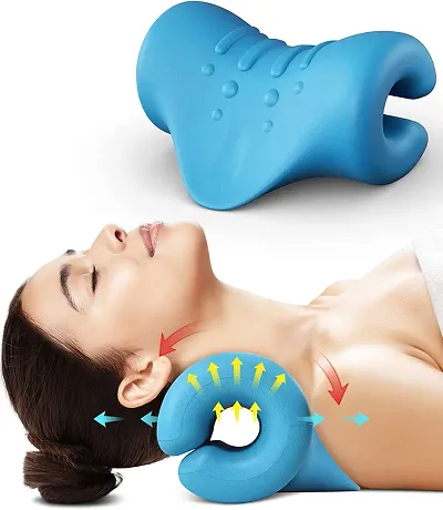 Neck And Shoulder Relaxer Cervical Stretcher Neck Traction Device For Neck Support For Pain  Neck Hump Corrector For Women Massage Relaxer Acupressure Chiropractic Pillow