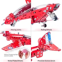 Assembled Model Plane Kit Building Toy, 201 Pieces STEM Projects Airplane Building Kits for Kids Age 8-12, STEM Educational Model Kit Gifts for Teenage Boys  Girls 8+, Red, 7*9*3 inch-thumb3