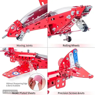 LILCRUIBAO STEM Projects for Kids Ages 8-12 12-16, 258 Pieces Erector Sets  Airplane Model kit, Model Aircraft Metal Building Toys Birthday Christmas