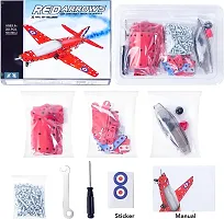 Assembled Model Plane Kit Building Toy, 201 Pieces STEM Projects Airplane Building Kits for Kids Age 8-12, STEM Educational Model Kit Gifts for Teenage Boys  Girls 8+, Red, 7*9*3 inch-thumb4