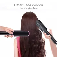 Hair Straightener Comb Brush For Men  Women  Girls, Hair Straightening and Smoothing Comb, Electric Hair Brush,Electric Straightener with 5 Temperature Control (multi color)-thumb1