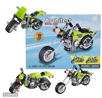 Architect 3In1 Harley Cruiser Motorcycle Building Block Brick Diy Bike Block Toy Model Mini Blocks Assembled Children'S Building Blocks Educational Toys|Multicolor-thumb0