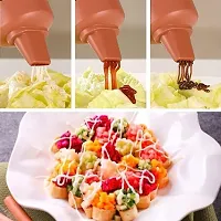 Porous Squeeze Bottle Condiment Bottles Hot Sauce Dispenser Refillable Five Hole Container with Lid Squirt Bottle Sauce Dispenser Ketchup Bottle, Multipurpose Kitchen Tools SET OF (2)-thumb3