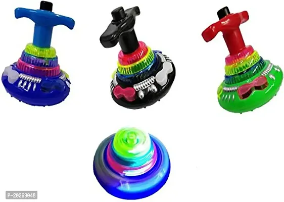 Super Spinning Launcher Top with Flashing Led Light and Music Electric Gift Toy for Kids (Pack of 2)