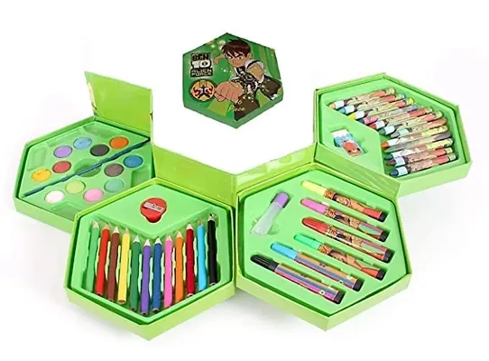 Art Colors Box Color Pencil ,Crayons , Water Color, Sketch Pens Set Of 46  Pieces (Color & Design For Kids)