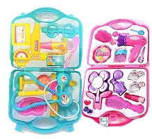 Combo Of Doctor Set And Beauty Set Toy For Kids- Multi Color-thumb4
