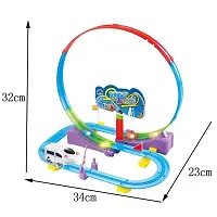 Electric Powered Train Track Set Motorized Engine DIY Self-Assemble Track Builder Set for Kids Boys  Girls Ages 3+ Years-thumb1
