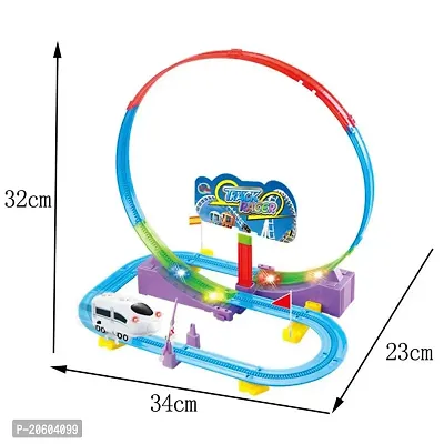 Electric Powered Train Track Set Motorized Engine DIY Self-Assemble Track Builder Set for Kids Boys  Girls Ages 3+ Years-thumb2