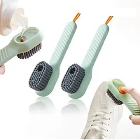 Multifunctional Liquid Brush,Liquid Adding Soft Fur Cleaning Brush,Press Type Automatic Liquid Adding Brush Shoe Cleaning Brush(Pack of 2)-thumb1