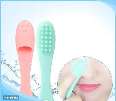 Silicone Face Mask Brush, Soft Facial Cleansing Scrubber ,lip Exfoliator(Pack Of 2)-thumb0