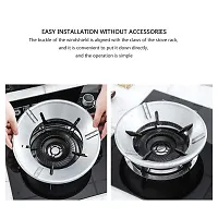 Gas Saver Burner Stand, Gas Burner Cover, Gas Saver Jali, Home Gas Stove Fire  Windproof Energy Saving Stand Gas Stove Stand Protector Max Gas Saviour (Silver)-thumb2