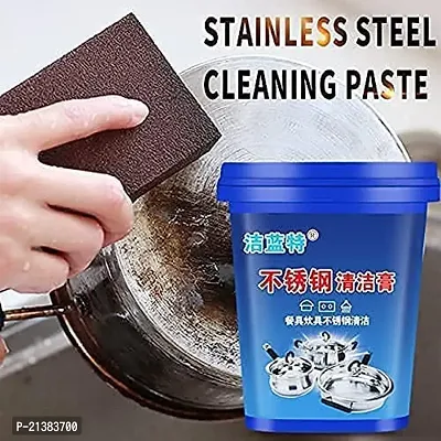 Powerful Stainless Steel Cookware Cleaning Paste Household Kitchen Cleaner Washing Pot Bottom Scale Strong Cream Detergent,Oven Cookware Cleaner. Pack Of 1-thumb3