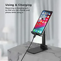 Mobile  Stand, Tablet Stand Universal Multi Angle Aluminum Stand Compatible with Smart Phone Cell Phone/Table(4-13 inch) (Black Standard)-thumb1