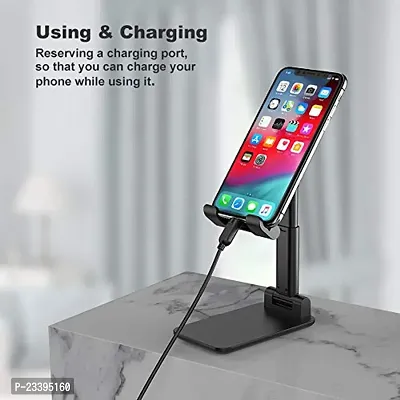 Mobile  Stand, Tablet Stand Universal Multi Angle Aluminum Stand Compatible with Smart Phone Cell Phone/Table(4-13 inch) (Black Standard)-thumb2