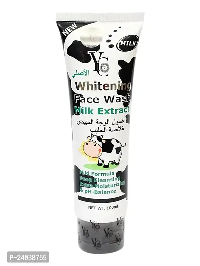 YC Whitening Face Wash for Oily Skin Enriched with Milk Moisturizes Skin Clears Clogged Pores Exfoliates Gently -100 ml (Pack of 1)-thumb0