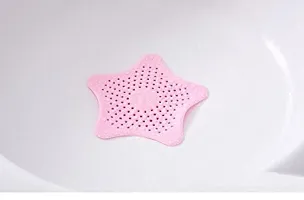 Drain Strainer Rubber Starfish 4PCS Flexible Professional Soft Solid Color Hair Catcher Nonslip Removable Suction Cup for Create Atmosphere-thumb2