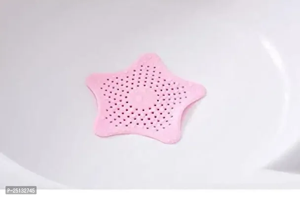 Drain Strainer Rubber Starfish 4PCS Flexible Professional Soft Solid Color Hair Catcher Nonslip Removable Suction Cup for Create Atmosphere-thumb3