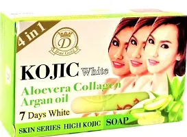 D-Ne Nano Kojic White 4 in 1 Aloe vera Collagen Argan Oil Soap - 160g-thumb1