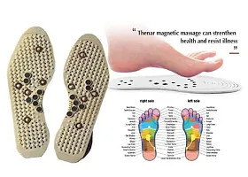 Acupressure Shoes Insoles Foot Massage Therapy Pain Relief Cuttable (1 pair | Rubber and Magnet Material-thumb1